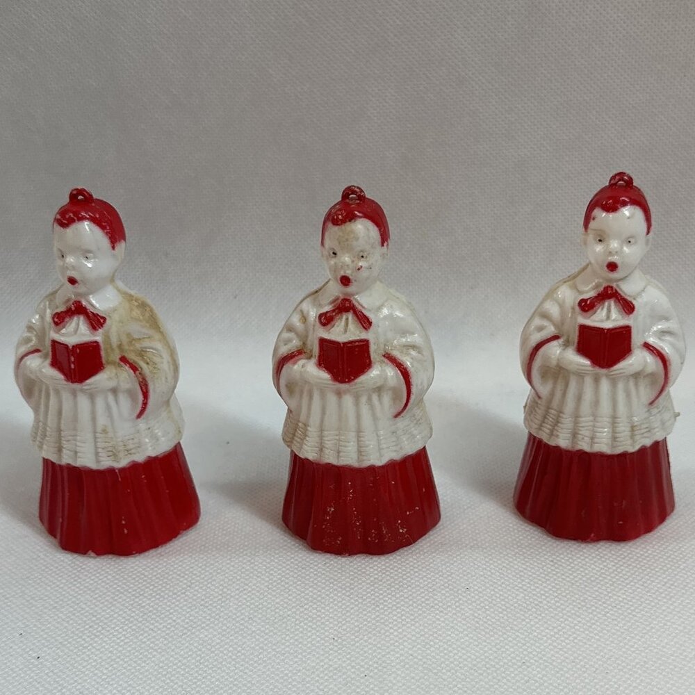Vintage Choir Boy Plastic Christmas Tree Ornaments (Set of 3)